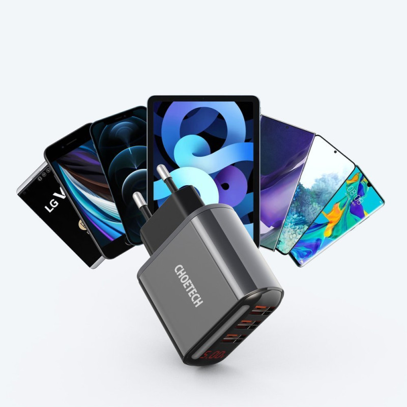Sieninis pakrovėjas 3xUSB 3.4A juodas