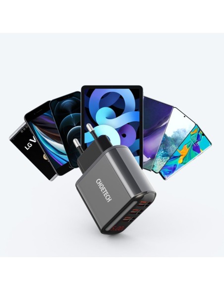 Sieninis pakrovėjas 3xUSB 3.4A juodas Sieninis pakrovėjas 3xUSB 3.4A juodas