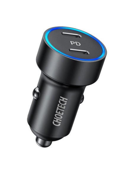 Automobilinis įkroviklis 2xUSB Type C Power Delivery 3.0 QuickCharge 3.0 AFC 36W 2.4A juoda Automobilinis įkroviklis 2xUSB Type C Power Delivery 3.0 QuickCharge 3.0 AFC 36W 2.4A juoda
