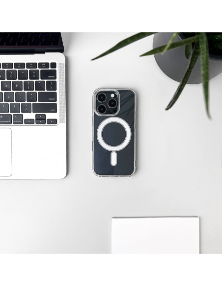 
„Samsung Galaxy S25+“ itin skaidrus „MagSafe“ apsauginis dėklas – permatomas
