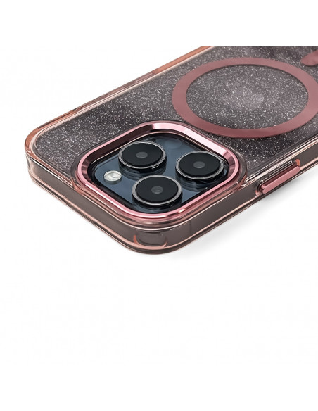 
„Samsung Galaxy S25“ blizgučių dėklas – rožinis su blizgučiais
