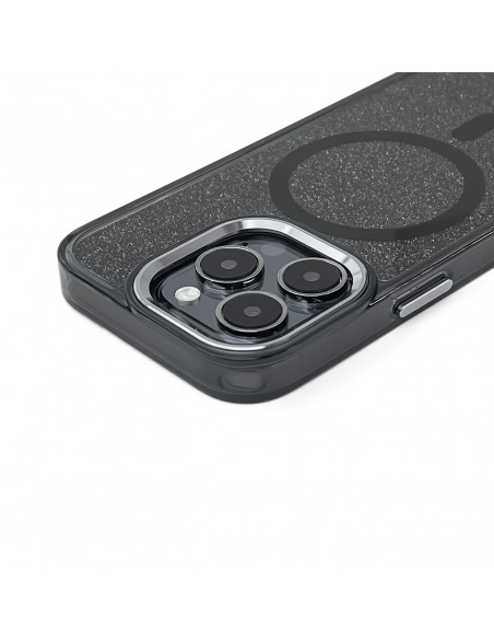 
„Samsung Galaxy S25“ blizgučių dėklas su „Mag Safe“ – juodas su blizgučiais
