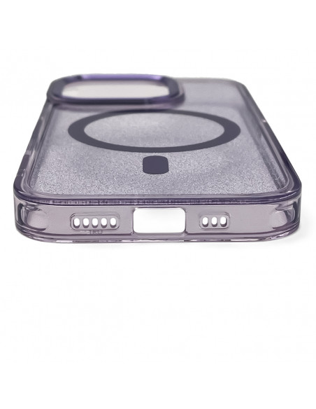 
„Samsung Galaxy S25“ blizgučių dėklas su „Mag Safe“ – violetinis su blizgučiais
