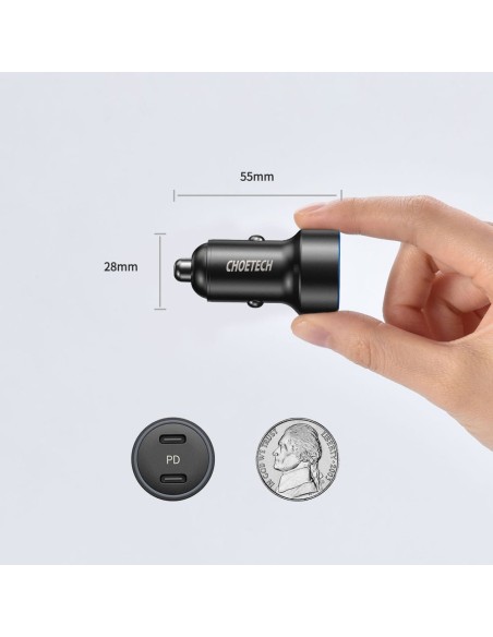 Automobilinis įkroviklis 2xUSB Type C Power Delivery 3.0 QuickCharge 3.0 AFC 36W 2.4A juoda Automobilinis įkroviklis 2xUSB Type C Power Delivery 3.0 QuickCharge 3.0 AFC 36W 2.4A juoda