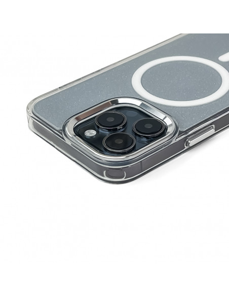 
„Samsung Galaxy S25“ blizgučių dėklas su „Mag Safe“ – skaidrus su blizgučiais
