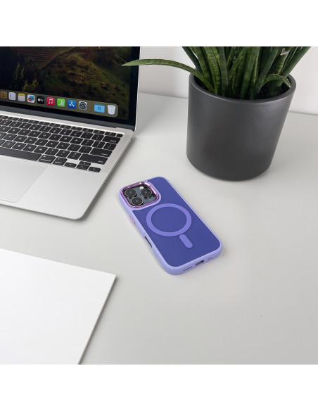 
„Samsung Galaxy S25“ madingas dėklas „MagSafe“ galinis dėklas – violetinė
