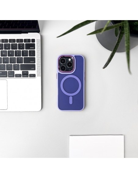 
„Samsung Galaxy S25“ madingas dėklas „MagSafe“ galinis dėklas – violetinė
