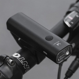 Dviračio priekinis žibintas USB balta šviesa 4 darbo režimai juoda