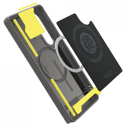 
„Samsung Galaxy S25“ dėklas su „MagSafe Rugged Armor Mag“ – pilkas
