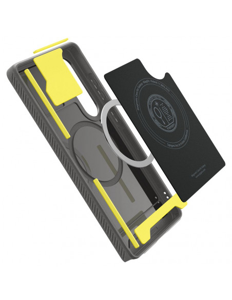 
„Samsung Galaxy S25“ dėklas su „MagSafe Rugged Armor Mag“ – pilkas
