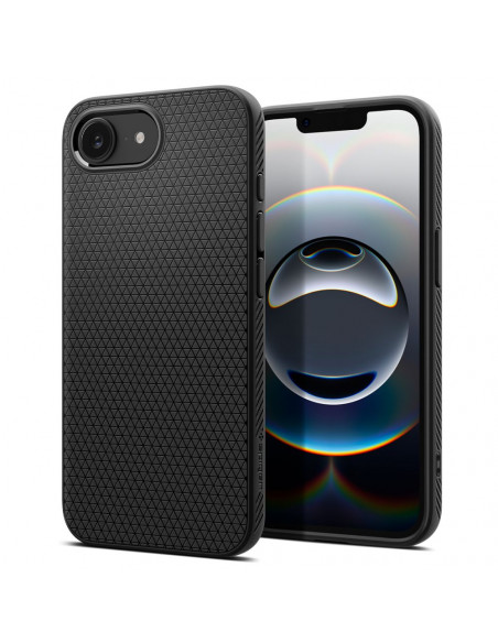 
„Spigen Liquid Air“ iPhone 16e apsauginis dėklas – matinės juodos spalvos
