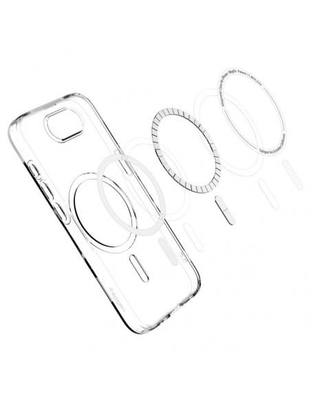 
„iPhone 16e“ dėklas su „MagSafe“ skystųjų kristalų stikliuku – skaidrus
