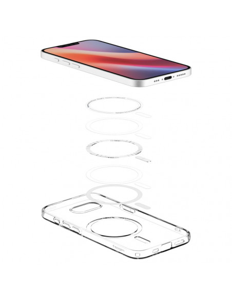 
„iPhone 16e“ dėklas su „MagSafe“ skystųjų kristalų stikliuku – skaidrus
