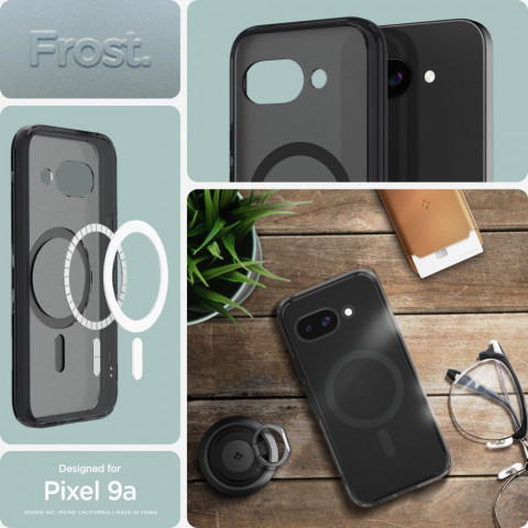 
„Google Pixel 9A“ dėklas su „MagSafe Ultra Hybrid Mag“ – skaidrus ir juodas
