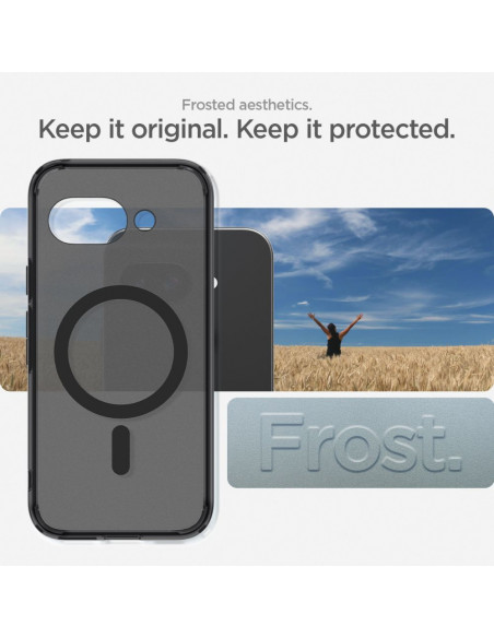 
„Google Pixel 9A“ dėklas su „MagSafe Ultra Hybrid Mag“ – skaidrus ir juodas
