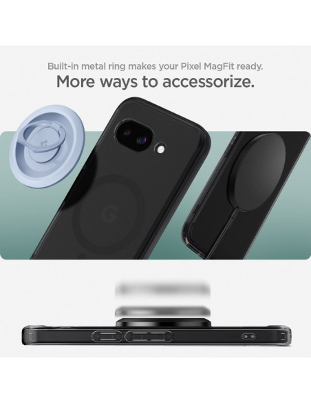 
„Google Pixel 9A“ dėklas su „MagSafe Ultra Hybrid Mag“ – skaidrus ir juodas
