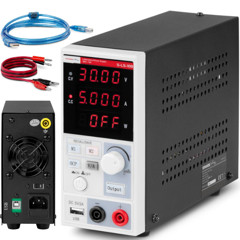 Laboratorinio aptarnavimo maitinimas 0-30 V 0-5 A 150 W LED USB
