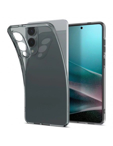 
„Samsung Galaxy S25 Edge Spigen“ skystųjų kristalų dėklas – pusiau permatomas
