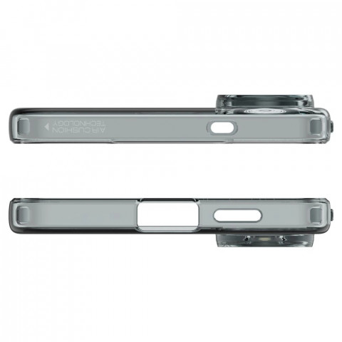 
„Samsung Galaxy S25 Edge Spigen“ skystųjų kristalų dėklas – pusiau permatomas
