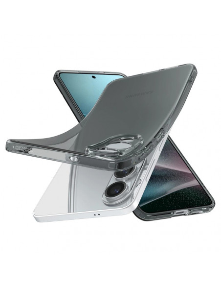 
„Samsung Galaxy S25 Edge Spigen“ skystųjų kristalų dėklas – pusiau permatomas
