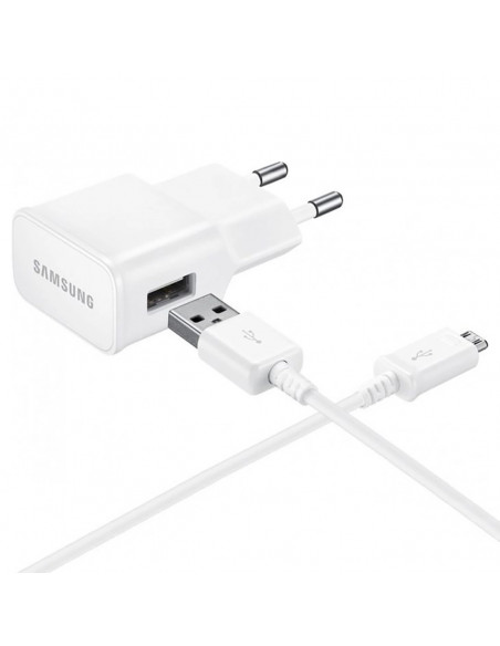 
„Samsung USB-A“ 8 W sieninis įkroviklis su „MicroUSB“ laidu – baltas
