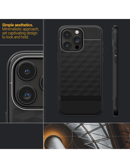 
„Caseology Parallax Mag iPhone 15 Pro“ dėklas su „MagSafe“ – matinės juodos spalvos
