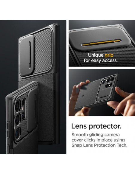 
„Samsung Galaxy S24 Ultra Optic Armor“ apsauginis dėklas – juodas
