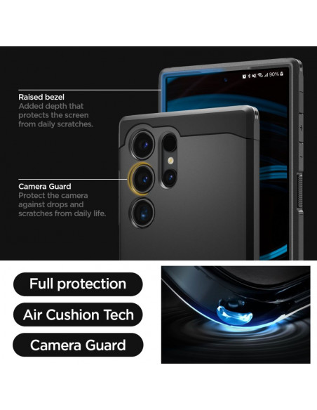 
„Samsung Galaxy S24 Ultra Tough Armor“ apsauginis dėklas – juodas
