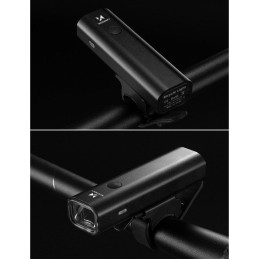 Dviračio priekinis žibintas USB balta šviesa 4 darbo režimai juoda