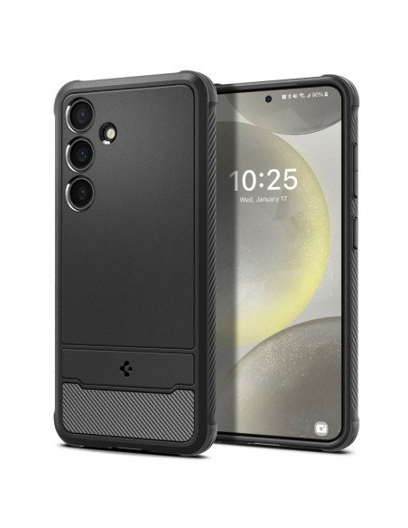 
„Samsung Galaxy S24 Rugged Armor“ galinis dėklas – matinės juodos spalvos
