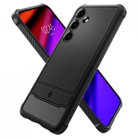 
„Samsung Galaxy S24 Rugged Armor“ galinis dėklas – matinės juodos spalvos
