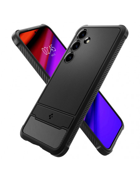 
„Samsung Galaxy S24 Rugged Armor“ galinis dėklas – matinės juodos spalvos
