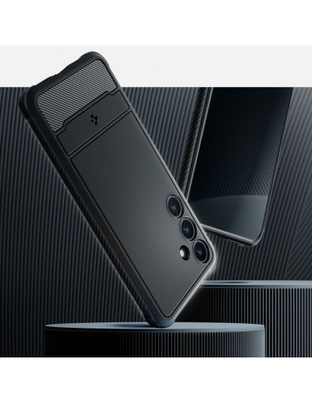 
„Samsung Galaxy S24 Rugged Armor“ galinis dėklas – matinės juodos spalvos
