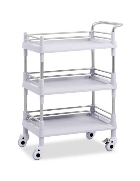 Kosmetinių procedūrų laboratorinis vežimėlis su 3 lentynomis 72 x 44 x 99 cm 30 kg Kosmetinių procedūrų laboratorinis vežimėlis su 3 lentynomis 72 x 44 x 99 cm 30 kg