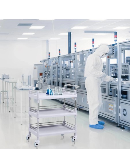 Kosmetinių procedūrų laboratorinis vežimėlis su 3 lentynomis 72 x 44 x 99 cm 30 kg Kosmetinių procedūrų laboratorinis vežimėlis su 3 lentynomis 72 x 44 x 99 cm 30 kg
