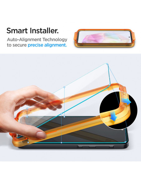 
Grūdintas stiklas su tvirtinimo rėmeliu, skirtas „Samsung Galaxy A35 Glas tR AlignMaster“ - 2 vnt.
