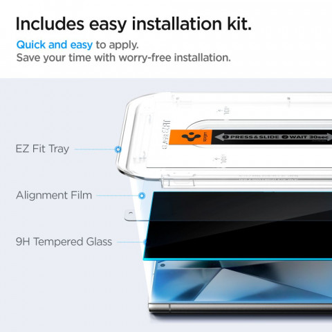 
Grūdinto stiklo apsauga Samsung Galaxy S24 Ultra Glas.tR EZ Fit Privacy - 2 vnt.

