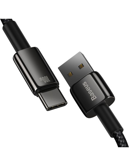 Volframo auksinis kabelis USB-USB-C 480Mb-s 100W 1m juodas Volframo auksinis kabelis USB-USB-C 480Mb-s 100W 1m juodas