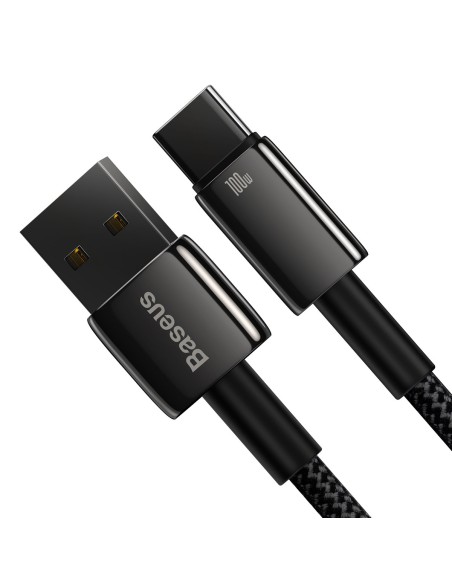 Volframo auksinis kabelis USB-USB-C 480Mb-s 100W 1m juodas Volframo auksinis kabelis USB-USB-C 480Mb-s 100W 1m juodas