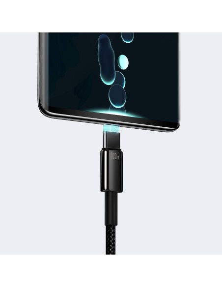 Volframo auksinis kabelis USB-USB-C 480Mb-s 100W 1m juodas Volframo auksinis kabelis USB-USB-C 480Mb-s 100W 1m juodas