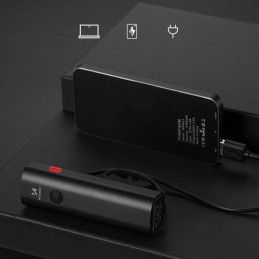 Dviračio priekinis žibintas USB balta šviesa 4 darbo režimai juoda