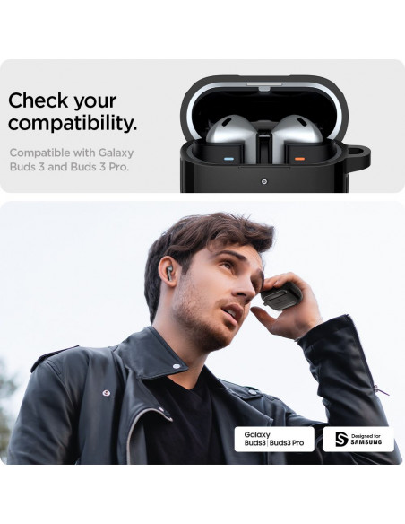 
„Samsung Galaxy Buds 3 / 3 Pro Rugged Armor“ ausinių dėklas – juodas
