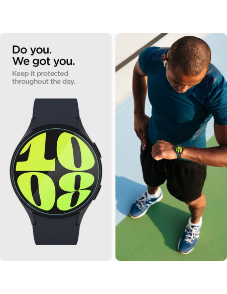 
Grūdinto stiklo dėklas su tvirtinimo rėmeliu, skirtas „Samsung Galaxy Watch 7“ 44 mm laikrodžiui – 2 vnt.
