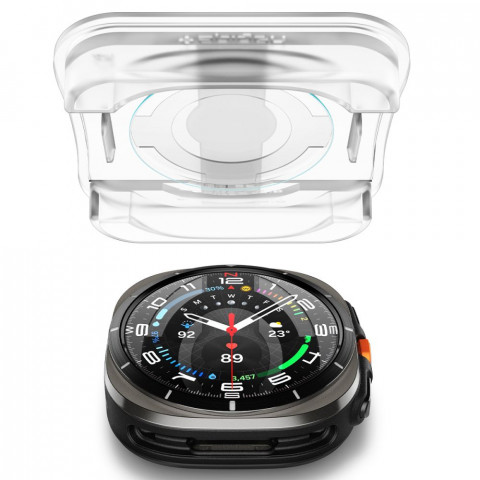 
Grūdinto stiklo dėklas su tvirtinimo rėmeliu, skirtas „Samsung Galaxy Watch Ultra 47 mm“ – 2 vnt.
