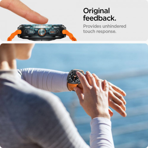 
Grūdinto stiklo dėklas su tvirtinimo rėmeliu, skirtas „Samsung Galaxy Watch Ultra 47 mm“ – 2 vnt.
