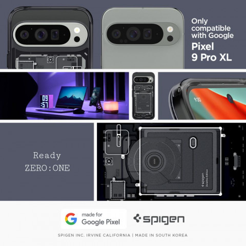 
„Google Pixel 9 Pro XL Ultra Hybrid“ apsauginis dėklas – pilkas
