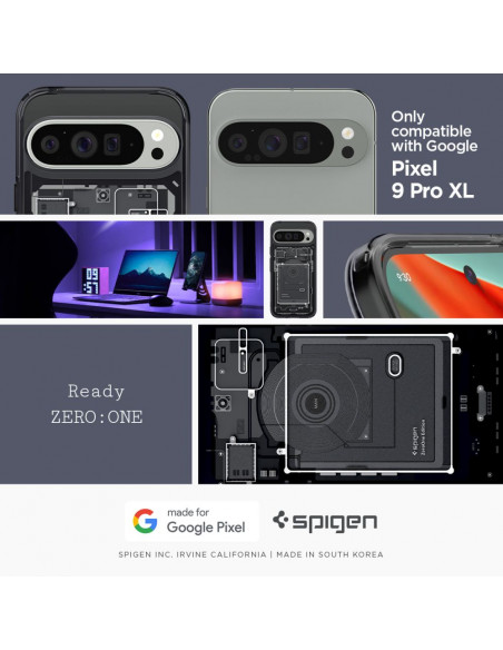 
„Google Pixel 9 Pro XL Ultra Hybrid“ apsauginis dėklas – pilkas
