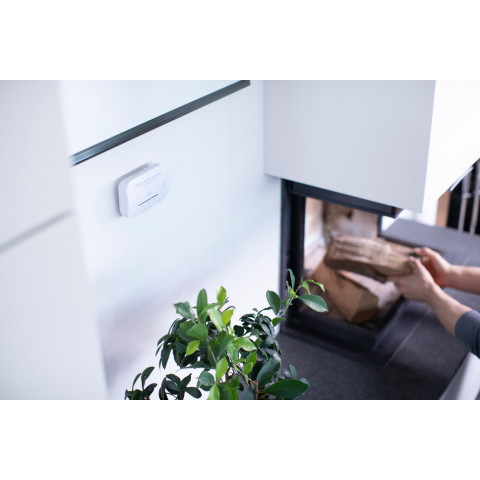 
Anglies monoksido detektorius su signalizacijos signalu ir LED lemputėmis - baltas
