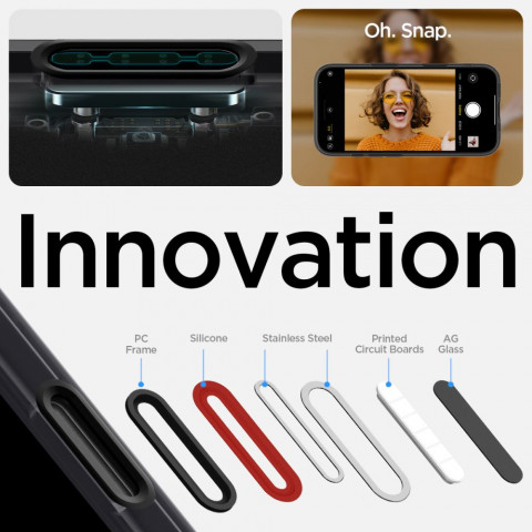 
„iPhone 16e Ultra Hybrid T MagSafe“ dėklas – permatomas juodas
