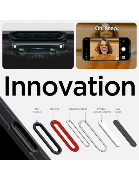 
„iPhone 16e Ultra Hybrid T MagSafe“ dėklas – permatomas juodas
